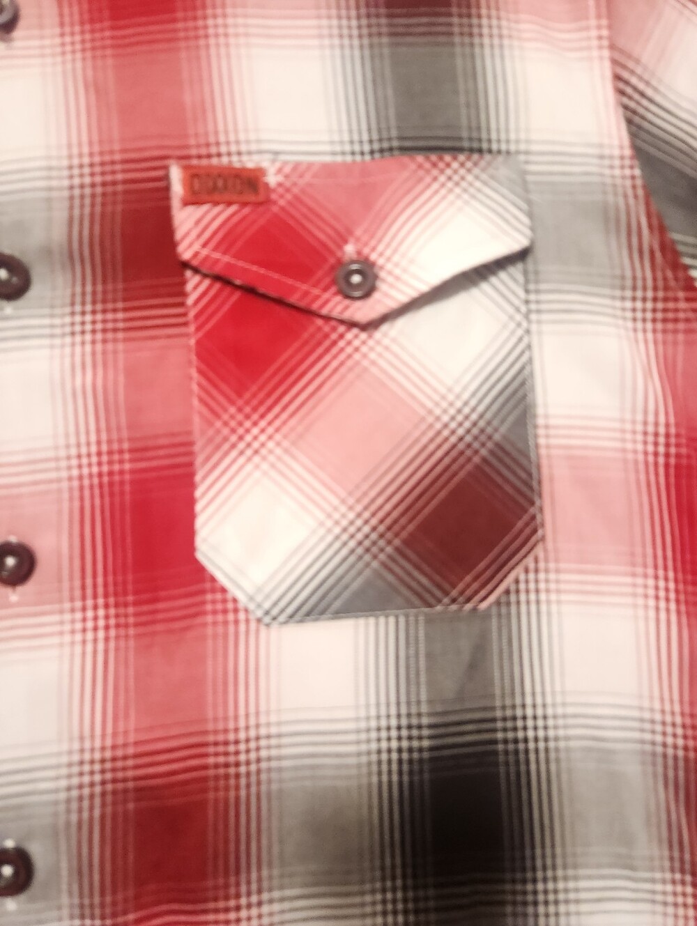 Dixxon Flannel Co Button Down Shirt Men Size Large Red Black Octane D-Lux Bamboo - Picture 4 of 10